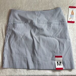 S.C. & Co. Women’s Blue Striped Tummy Control Stretch Skirt Skort Size M NWT